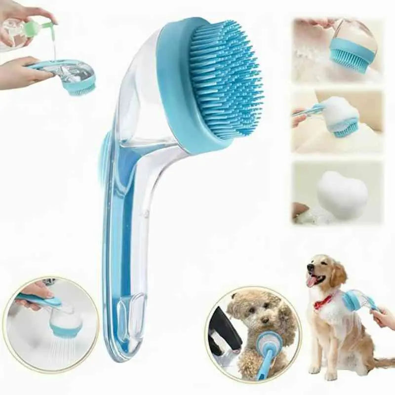 Transform Bath Time with the 2026 Summervibes 2-in-1 Pet Bath and Grooming Brush - Built-in Shampoo Dispenser for Effortless Cleaning and Pampering for Cats and Dogs