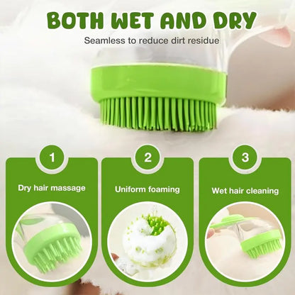 Transform Bath Time with the 2026 Summervibes 2-in-1 Pet Bath and Grooming Brush - Built-in Shampoo Dispenser for Effortless Cleaning and Pampering for Cats and Dogs