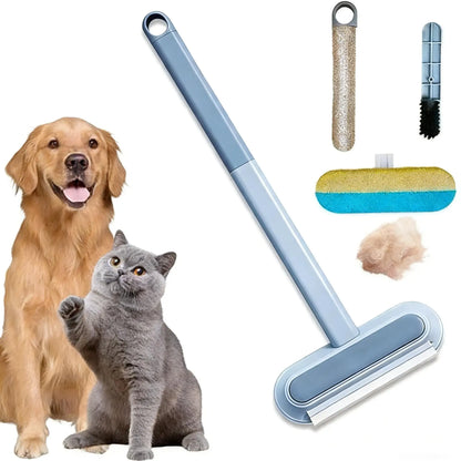 Effortless Fur and Lint Removal: 4 in 1 Long Handle Sticky Roller for Pets and Home
