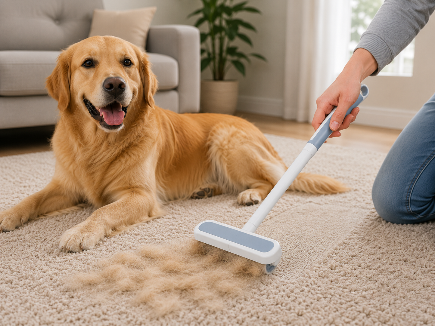 4-in-1 Fusselroller mit langem Griff