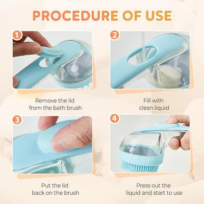 Transform Bath Time with the 2026 Summervibes 2-in-1 Pet Bath and Grooming Brush - Built-in Shampoo Dispenser for Effortless Cleaning and Pampering for Cats and Dogs